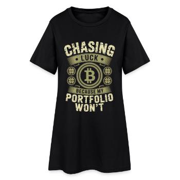 St Patricks Day Chasing Luck Because My Portfolio - Frauen T-Shirt-Kleid - Schwarz - Vorne
