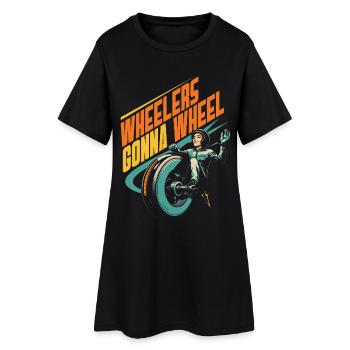 Monowheel Monocyclist Wheelers Gonna Wheel - Frauen T-Shirt-Kleid - Schwarz - Vorne