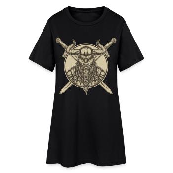 Wikinger Viking Legende Seemann Odin Rabe Kämpfer - Frauen T-Shirt-Kleid - Schwarz - Vorne