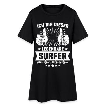 Légende du surfeur - Robe T-shirt Femme - noir - Devant