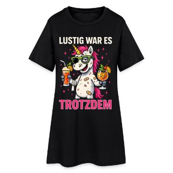 C’était quand même une fête de licorne drôle - Robe T-shirt Femme - noir - Devant