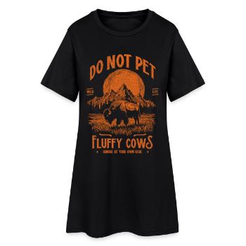 Les bisons vintage ne caressent pas les vaches duveteuses Bizons drôles - Robe T-shirt Femme - noir - Devant