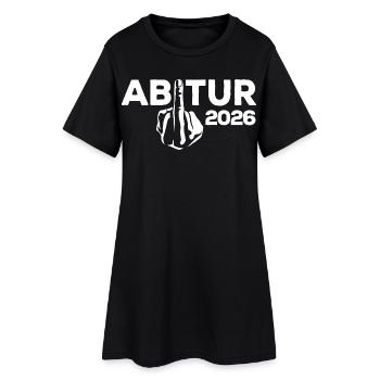 ABI 2026 Mittelfinger Abitur - Geschenk - Frauen T-Shirt-Kleid - Schwarz - Vorne