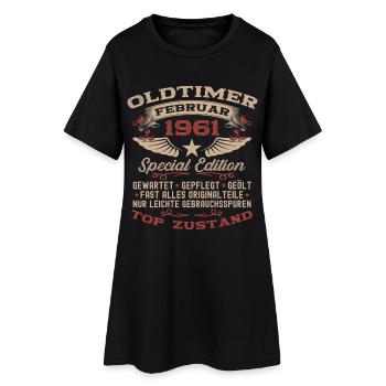 65e anniversaire Oldtimer Millésime de février 1961 - Robe T-shirt Femme - noir - Devant
