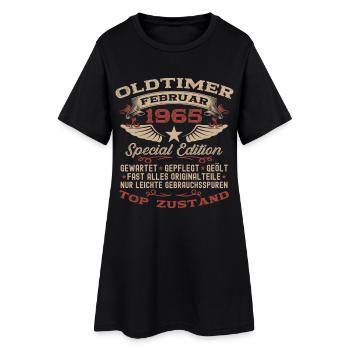 61st Birthday Oldtimer February Vintage 1965 - Women’s T-Shirt Dress - black - Front