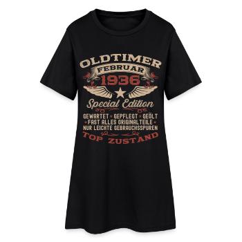 90th Birthday Classic Car February Vintage 1936 - Women’s T-Shirt Dress - black - Front