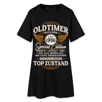 Oldtimer 1956 Baujahr 70. Geburtstag Geschenk - Frauen T-Shirt-Kleid - Schwarz - Vorne