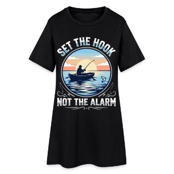 Accroche, pas l’alarme, pêcheur Spruch - Robe T-shirt Femme - noir - Devant