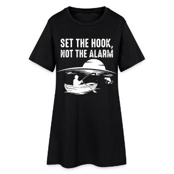 Accroche, pas l’alarme, pêcheur Spruch - Robe T-shirt Femme - noir - Devant