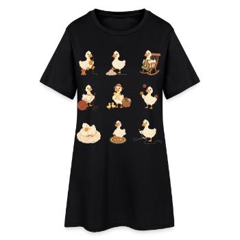 Canards au crochet drôles, amateurs de laine au crochet, amoureux de la laine, - Robe T-shirt Femme - noir - Devant