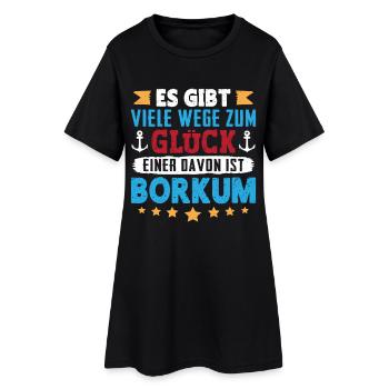 NORTH SEA HOLIDAY THERE ARE MANY WAYS TO HAPPINESS BORKUM - Women’s T-Shirt Dress - black - Front