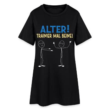 Stick Figure OLD TRAINER TIMES LEGS Drôle - Robe T-shirt Femme - noir - Devant