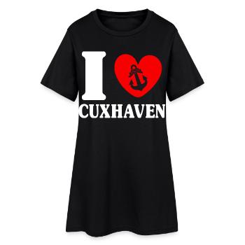 Vacances à la mer du Nord J’AIME CUXHAVEN Lustig - Robe T-shirt Femme - noir - Devant