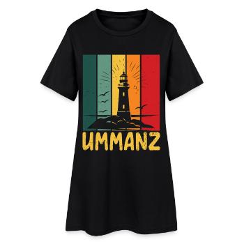 Ostsee Urlaub INSEL UMMANZ Lustiges - Frauen T-Shirt-Kleid - Schwarz - Vorne