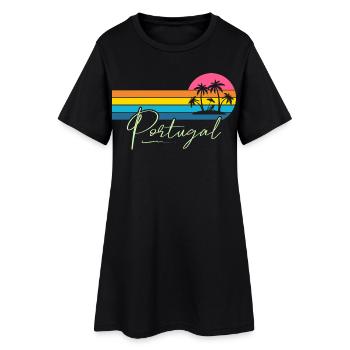 Portugal - Frauen T-Shirt-Kleid - Schwarz - Vorne