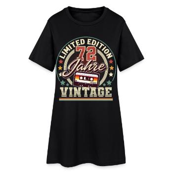 Cassette vintage du 72e anniversaire - Robe T-shirt Femme - noir - Devant