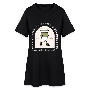 Les amateurs de matcha et de course courent du club drôle - Robe T-shirt Femme - noir - Devant