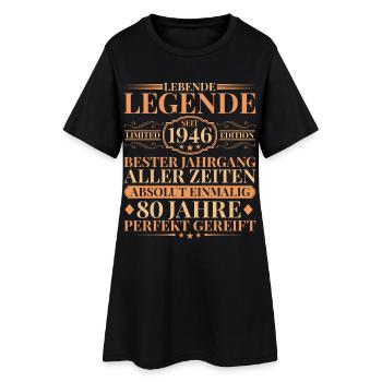Né en 1946, unique 80e anniversaire - Robe T-shirt Femme - noir - Devant