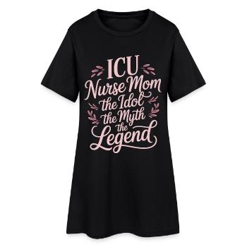 Infirmière en soins intensifs Maman L’idole Le mythe Infirmière diplômée - Robe T-shirt Femme - noir - Devant