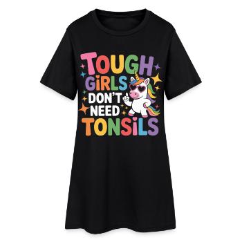 Les filles dures n’ont pas besoin d’amygdales - Robe T-shirt Femme - noir - Devant