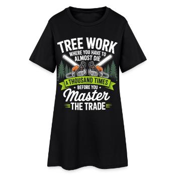 Chainsaw Championship in the Forest - Women’s T-Shirt Dress - black - Front