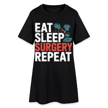 Manger Chirurgie du sommeil Répéter - Robe T-shirt Femme - noir - Devant