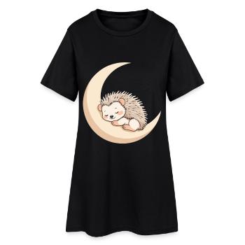Hérisson du sommeil lunaire - Robe T-shirt Femme - noir - Devant