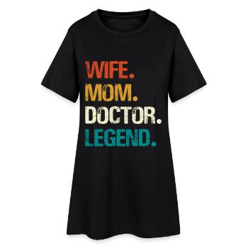 Épouse Maman Médecin Légende - Robe T-shirt Femme - noir - Devant