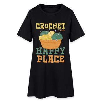 Le crochet est mon endroit heureux - Robe T-shirt Femme - noir - Devant