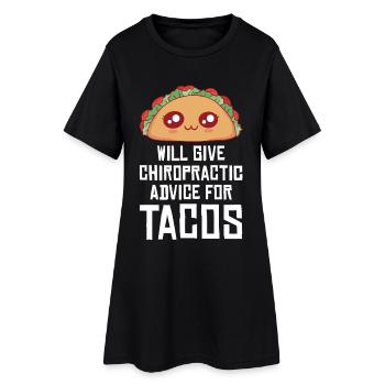 Taco Humor Chiropratique Design - Robe T-shirt Femme - noir - Devant
