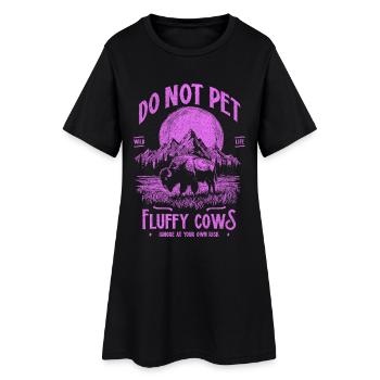 Les bisons vintage ne caressent pas les vaches duveteuses Bizons drôles - Robe T-shirt Femme - noir - Devant