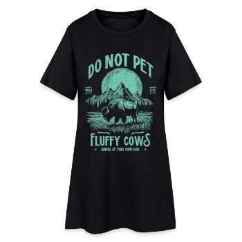 Les bisons vintage ne caressent pas les vaches duveteuses Bizons drôles - Robe T-shirt Femme - noir - Devant