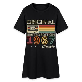 1967 Vintage Rétro Cadeau D'anniversaire - Robe T-shirt Femme - noir - Devant