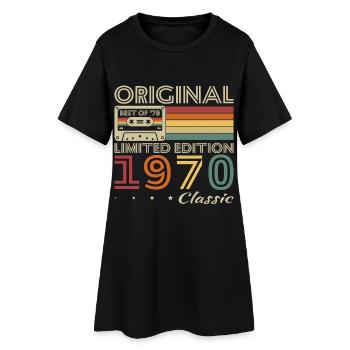 1970 Vintage Rétro Cadeau D’anniversaire - Robe T-shirt Femme - noir - Devant