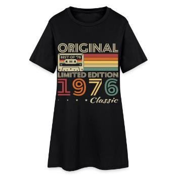 1976 Vintage Rétro Cadeau D’anniversaire - Robe T-shirt Femme - noir - Devant