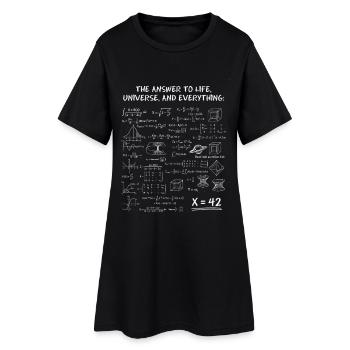 The Answer to Everything – Science Nerd Design - Women’s T-Shirt Dress - black - Front