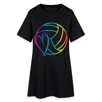 L'amour du volley-ball - Robe T-shirt Femme - noir - Devant