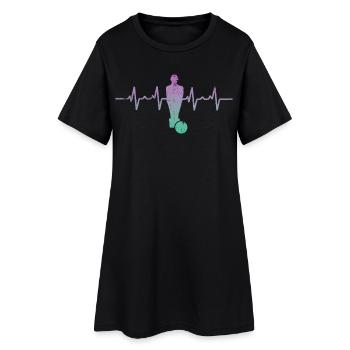 Battement de cœur du baby-foot - Robe T-shirt Femme - noir - Devant