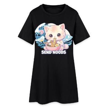 Ramen Cat Kanagawa - Robe T-shirt Femme - noir - Devant