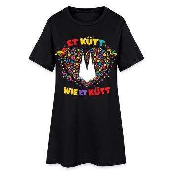 Déguisement de confettis de Cologne Jeck de Carnaval - Robe T-shirt Femme - noir - Devant