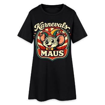 Niedliche Mäuschen Kostüm Fasching Helau - Frauen T-Shirt-Kleid - Schwarz - Vorne