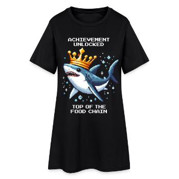 Succès débloqué | Prédateur suprême de requin - Robe T-shirt Femme - noir - Devant