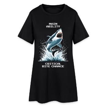 Main Ability | Shark Crit Bite Chance - Women’s T-Shirt Dress - black - Front