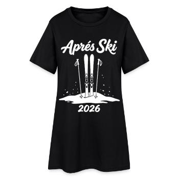 APRES SKI 2026 Fête de Piste d’Hiver - Robe T-shirt Femme - noir - Devant