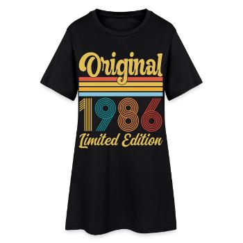 40 Year Anniversary 1986 Original Vintage Gift - Women’s T-Shirt Dress - black - Front