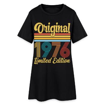 Anniversaire 50 ans 1976 Original Vintage Cadeau - Robe T-shirt Femme - noir - Devant