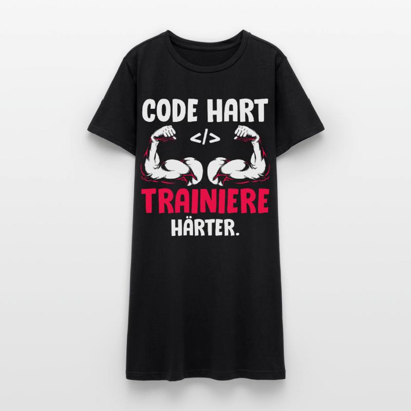 Coder CODE HART TRAINIERE HÄRTER Lustiges Frauen T-Shirt-Kleid