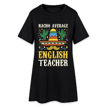 Nacho Professeur d’anglais moyen - Robe T-shirt Femme - noir - Devant