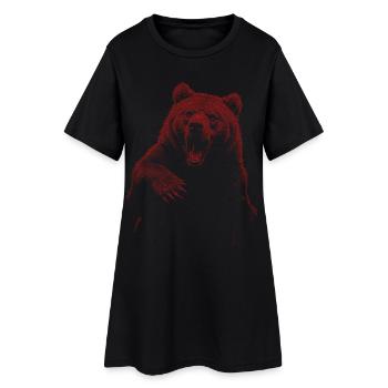 Grizzly Bear Hiking Camping Vintage Brown Bear - Women’s T-Shirt Dress - black - Front