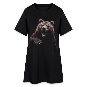 Grizzly Bear Hiking Camping Vintage Brown Bear - Women’s T-Shirt Dress - black - Front